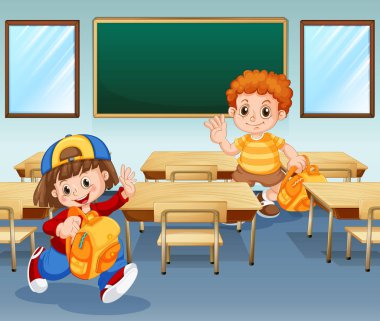 Erkek ve kız sınıfta