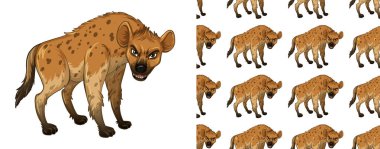 Dikişsiz ve izole hayvan desen karikatür