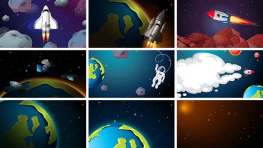 Geniş uzay sahneleri seti