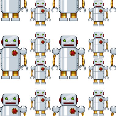 Robot ile dikişsiz desen karo karikatür