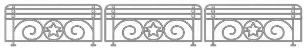 Clôture métallique avec barres et étoile — Image vectorielle