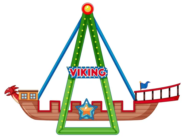 Paseo en barco vikingo sobre fondo blanco — Vector de stock