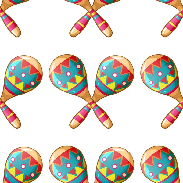 Seamless pattern tile cartoon with musical maracas — Stock Vector