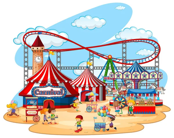 Nöjesparken Fun Fair på isolerad bakgrund — Stock vektor