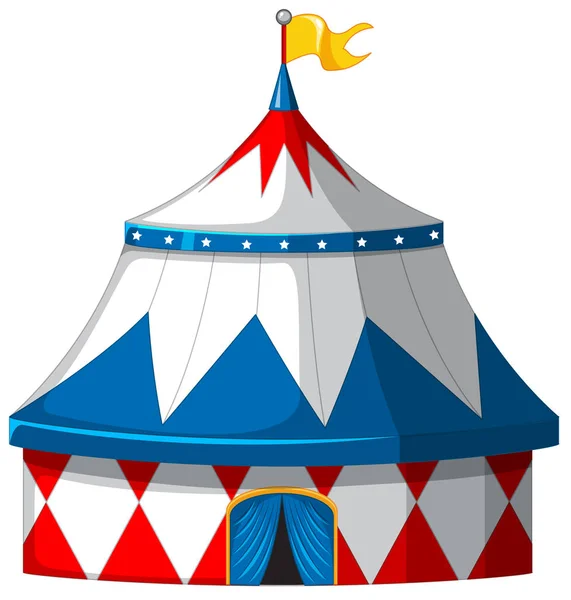 Barraca de circo na cor azul e branca — Vetor de Stock