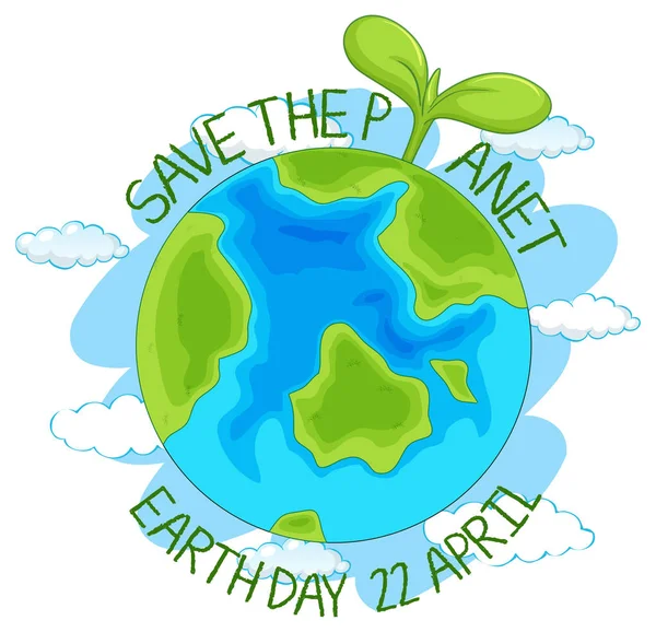 Save the planet earth poster — Stock Vector