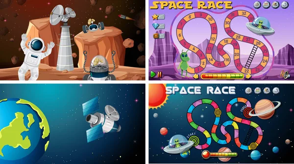 Set of space games — Stock Vector