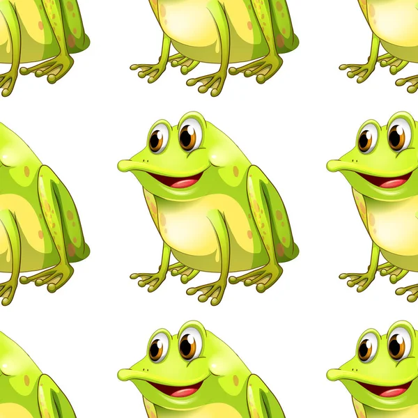 Caricature motif sans couture avec grenouille — Image vectorielle