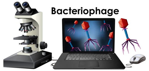 Primer plano objeto aislado de virus Bacteriophage — Vector de stock