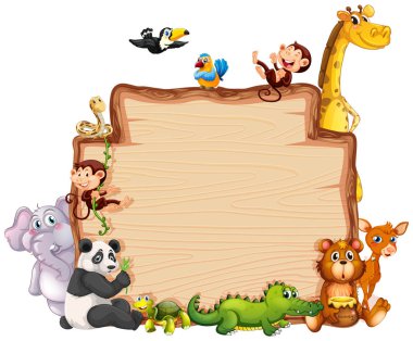 Sevimli hayvanlar ile sınır şablonu 