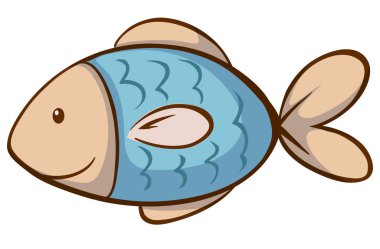 beyaz zemin üzerine mavi balık