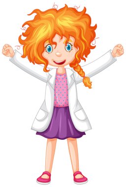 Mutlu görünen beyaz elbiseli kız