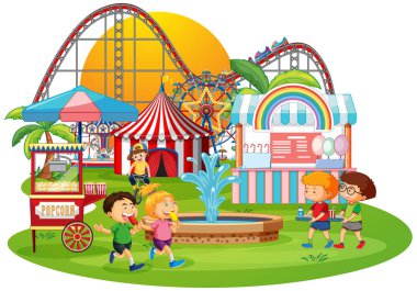 Bir açık hava lunapark sahnesi