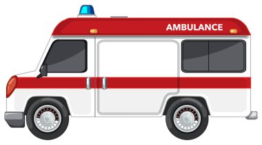 Beyaz arka planda ambulans minibüsü