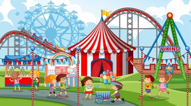 Bir açık hava lunapark sahnesi