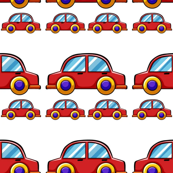 Seamless pattern tile cartoon with toy car — Stock Vector