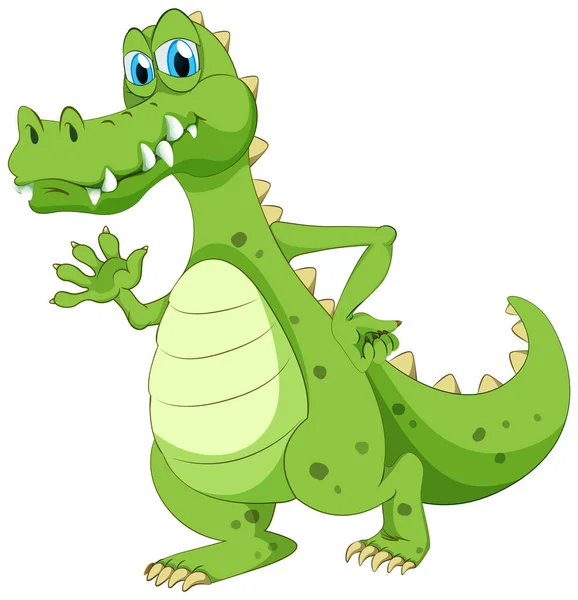 Crocodile waving hand on white background — Stock Vector