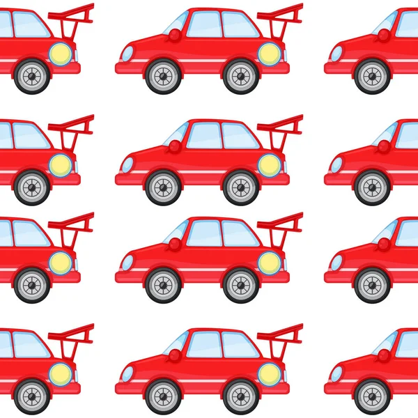 Χωρίς ραφές μοτίβο πλακιδίων κινουμένων σχεδίων με αυτοκίνητο παιχνίδι — Διανυσματικό Αρχείο
