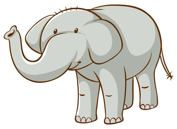 Elefante gris sobre fondo blanco — Vector de stock