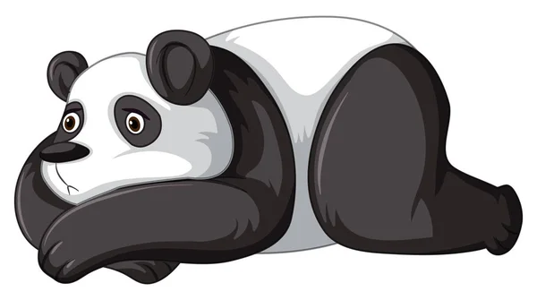 白色背景上的悲伤熊猫 — 图库矢量图片