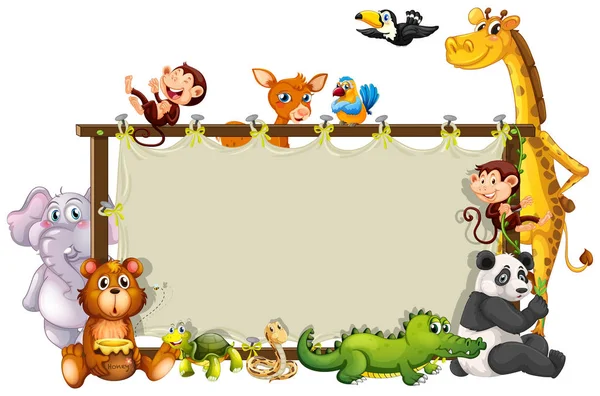 Sevimli hayvanlar ile sınır şablonu 