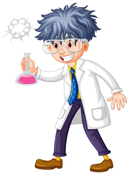 Scientist holding test tube in hand — Stock Vector