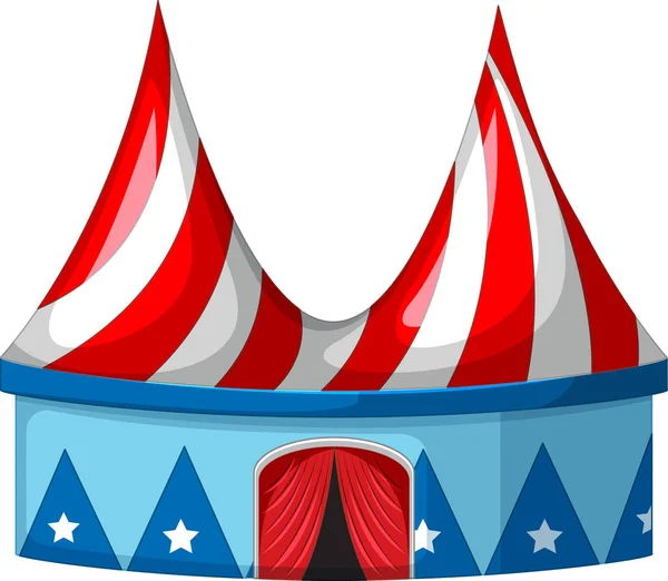 Circus tent in blauw en rood — Stockvector