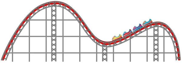 Roller coaster track pe fundal alb — Vector de stoc