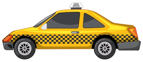 Taxi en color amarillo sobre fondo blanco — Vector de stock