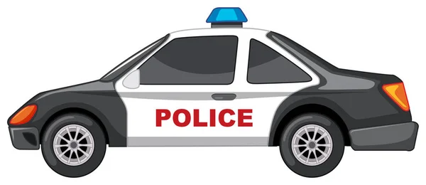 Coche de policía en blanco y negro — Vector de stock