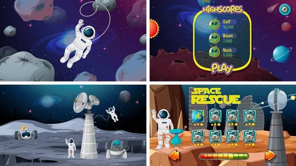 Set di giochi spaziali — Vettoriale Stock