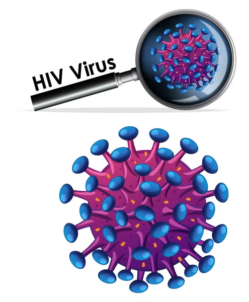 Primer plano objeto aislado del virus VIH — Archivo Imágenes Vectoriales