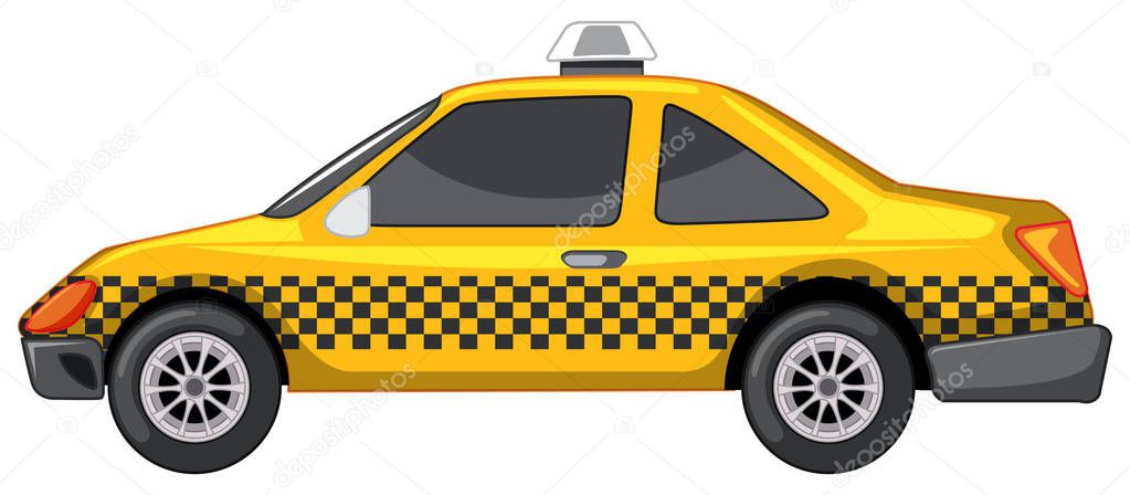 Taxi in yellow color on white background