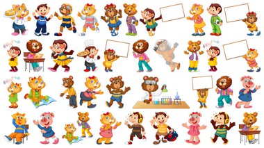 İnsana benzer eylemlerde hareket eden hayvanlar ve pozlar