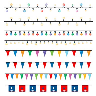 Işıklar ve bayraklar farklı desenleri