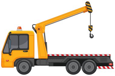 Beyaz arka planda metal kanca ile çekici kamyon