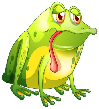 Beyaz arka planda hasta kurbağa