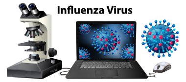 Grip virüsü adlı virüsün izole nesnesini yakınla