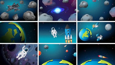 Geniş uzay sahneleri seti