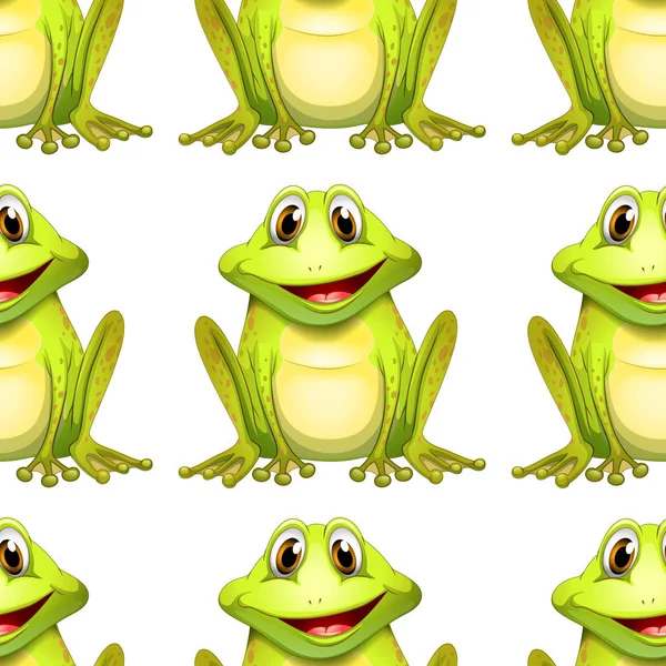 Sömlös mönster kakel tecknad med Frog — Stock vektor