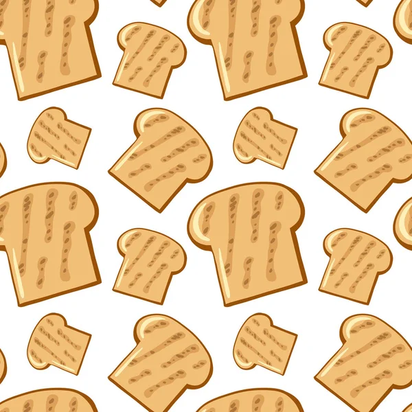 빵과 원활한 패턴 타일 만화 — 스톡 벡터