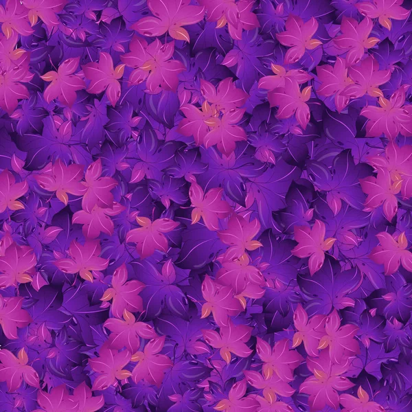 Seamless background design with purple leaves — Stock Vector