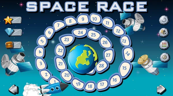 Space race board game — Stock Vector