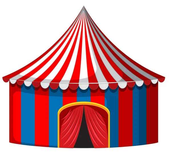 Namiot cyrkowy w kolorze czerwonym i niebieskim — Wektor stockowy