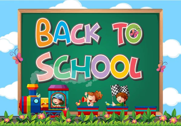 Back to school template with sign — Stock Vector