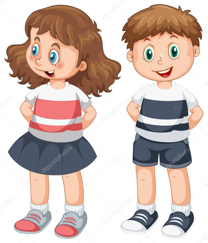 Isolated character with expression - boy and girl