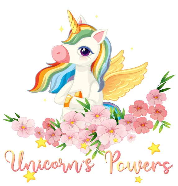 Unicorno Segno Potenza Sfondo Bianco Illustrazione — Vettoriale Stock