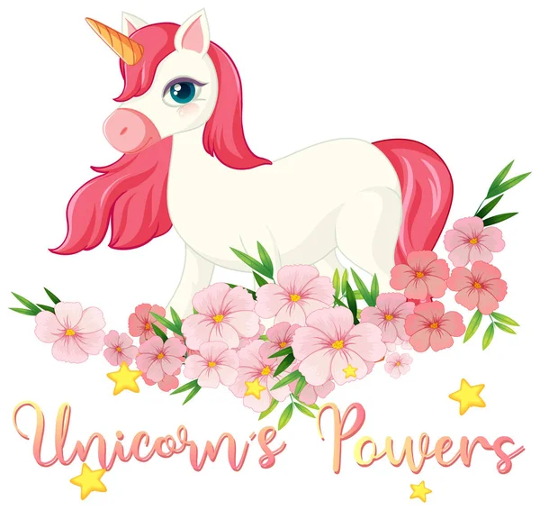 Signo Poder Unicornio Sobre Fondo Blanco Ilustración — Vector de stock