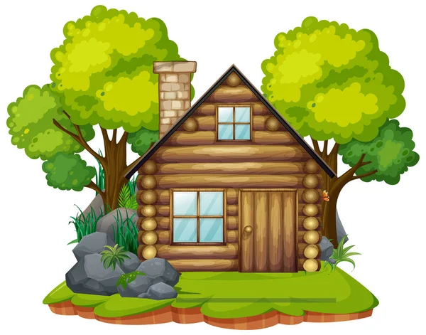 Isolated Cabin Wood Illustration — Stock Vector