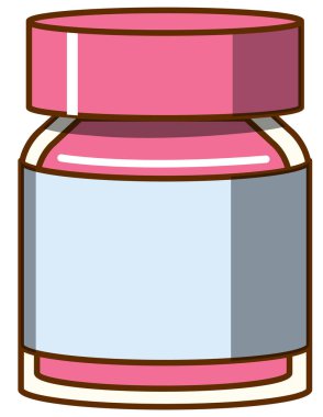 Beyaz arkaplan illüstrasyonunda pembe suluboya.